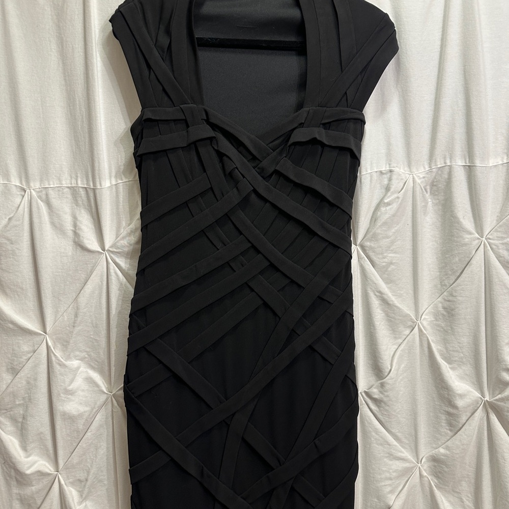 Vintage Black Dress - Dramatic Pleated Bodice & Unique Design!